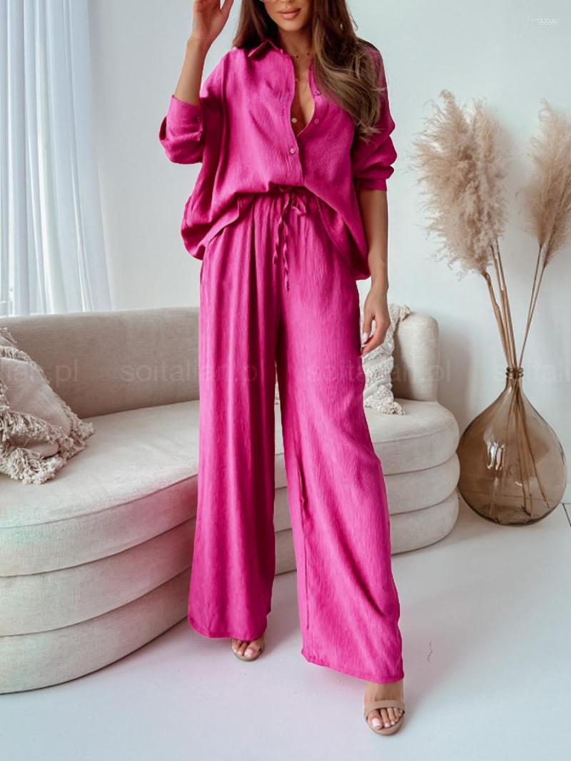 Women' Two Piece Pants Women' Wsevypo Spring Summer Women 2 Pieces Outfits Solid Color Turn-Down Collar Long Sleeve Shirts Wide-Leg, Beige
Women' Two Piece Pants Women' Wsevypo Spring Summer Women 2 Pieces Outfits Solid Color Turn-Down Collar Long Sleeve Shirts Wide-Leg, Beige