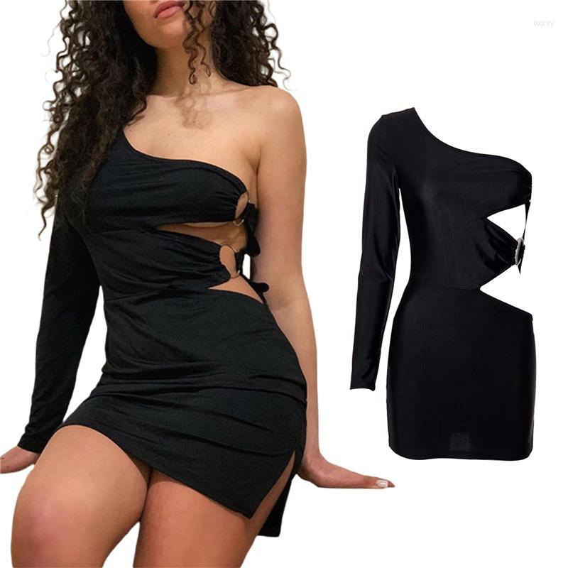 Casual Dresses Hollow Out Metal Ring Cut Bodycon Dress Womens One Shoulder Mini Long Sleeve Short Sexy Party Clubwear VestidosCasual, Black
Casual Dresses Hollow Out Metal Ring Cut Bodycon Dress Womens One Shoulder Mini Long Sleeve Short Sexy Party Clubwear VestidosCasual, Black