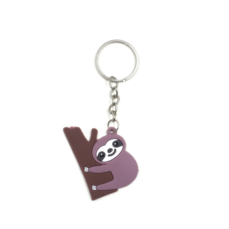 PVC Sloth Keychain Cute Cartoon Keychain Pendant Car Accessories Keyring Key Chain