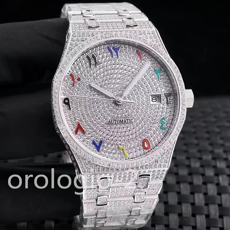 Full Diamond Mens Watch Automatic Mechanical Watches 41mm With Diamond-studded Steel Bracelet Swarovski Wristwatch Fashion Business Wristwatches Montre de Luxe, Box
Full Diamond Mens Watch Automatic Mechanical Watches 41mm With Diamond-studded Steel Bracelet Swarovski Wristwatch Fashion Business Wristwatches Montre de Luxe, Box