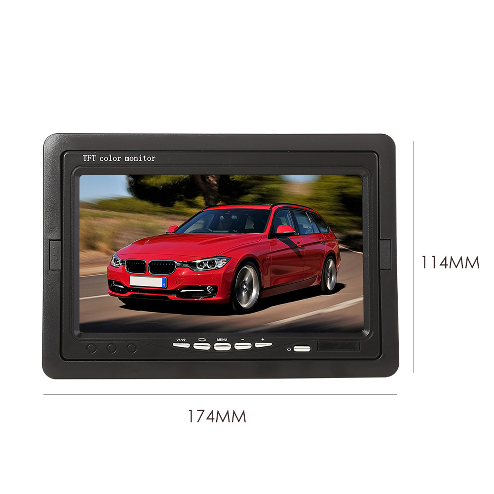7 inch TFT LCD Car Video Monitor Player 2 Way Input PAL/NTSC Monitors for Auto Rearview Home Security Surveillance Camera