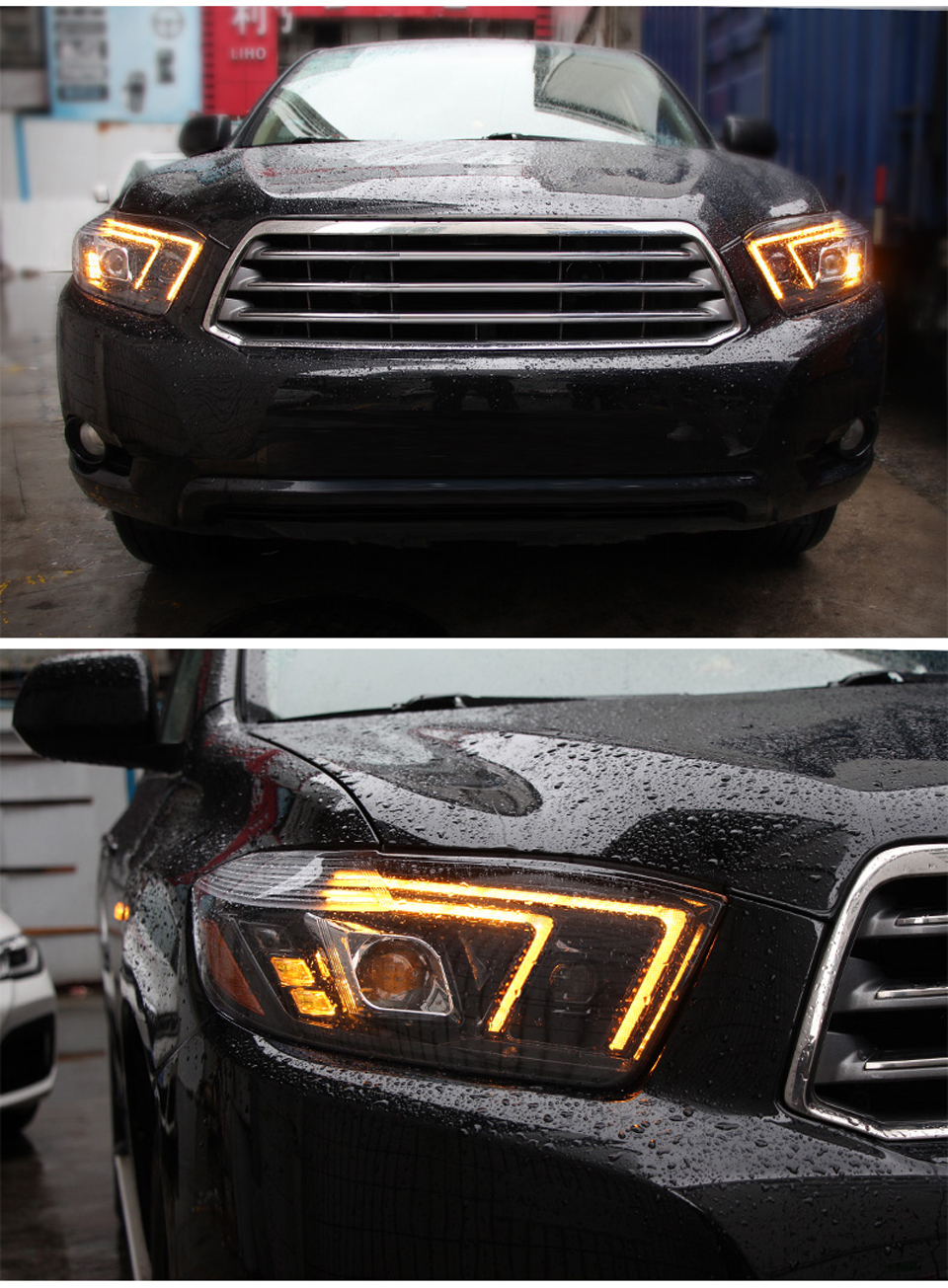 Auto Headlight Assembly For Highlander 2009-2011 Kluger LED Light Source High Beam Lens Dynamic Signal Lamp