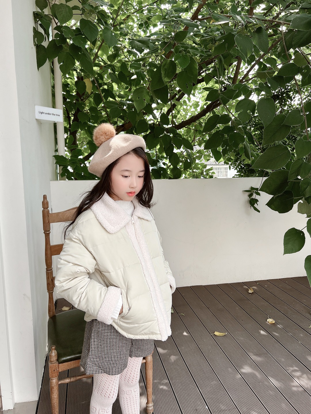 Kids Girls Jacket Toddle Lapel Tweed Down Coat Autumn Winter Baby Girl Windbreaker Outwear Clothes