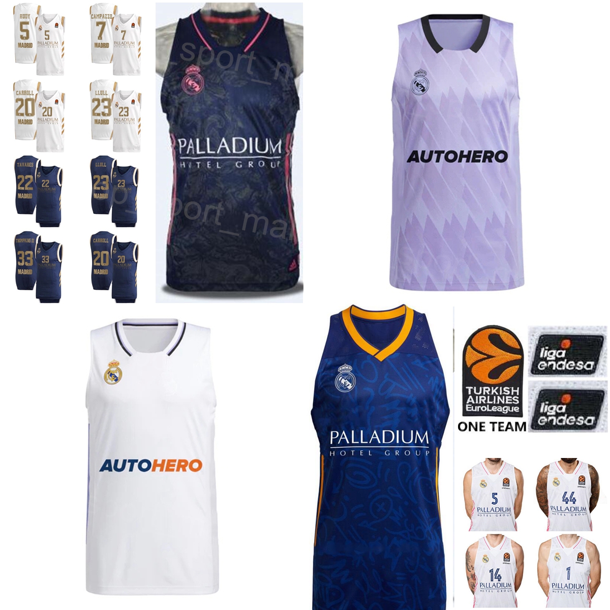 Printed Basketball Baloncesto Liga A 12 Carlos Alocen Jersey Euroleague 9 Felipe Reyes 7 Luka Doncic 44 Jeffery Taylor 14 Nando De Colo 13 Sergio Rodriguez Shirt 22-23