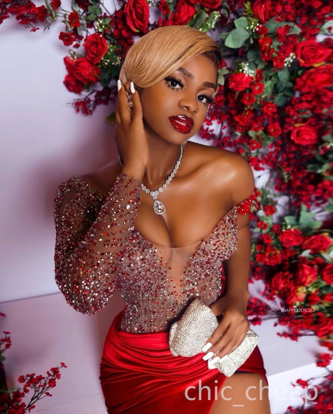Red Mermaid Prom Dress with Crystal Beading, One Shoulder, Backless, Split, Satin, 2025 Spring Summer, Formal Evening Party Gown