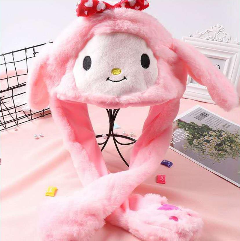 Light Up Wild Animal Plush Hat with Moving Ears Led Flashing Jumping Warm Cap Halloween Christmas Birthday Favor Fits Kids Adults