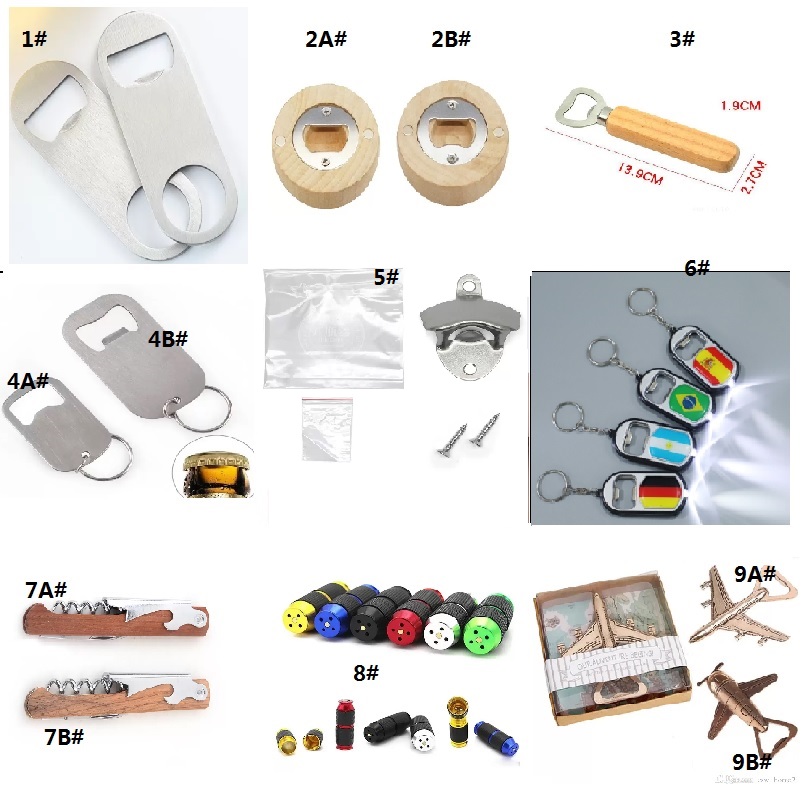 Stainless steel Wall Mounted Bottle Opener Creative openers Beer bottles opener screws Airplane Openers N2O Flat Speed Bottle Cap Wooden Handle Blank DIY World Cup
Stainless steel Wall Mounted Bottle Opener Creative openers Beer bottles opener screws Airplane Openers N2O Flat Speed Bottle Cap Wooden Handle Blank DIY World Cup
