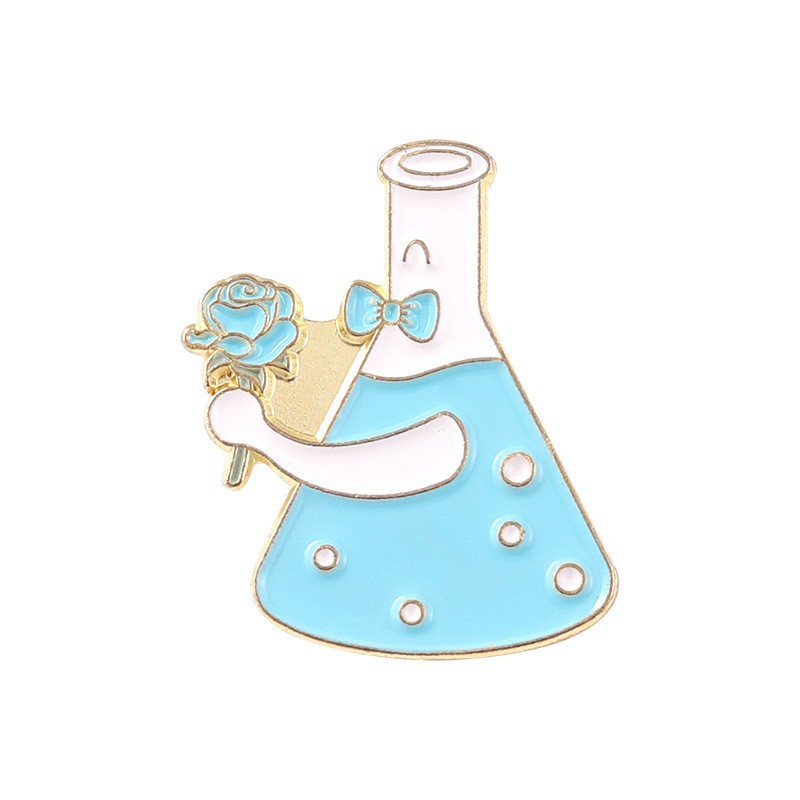 Creative Chemical products Science Brooches Test Tube Badge Laboratory Bottle Series brooch set Alcohol Lamp Microscope Beaker Letter shape badge Whol