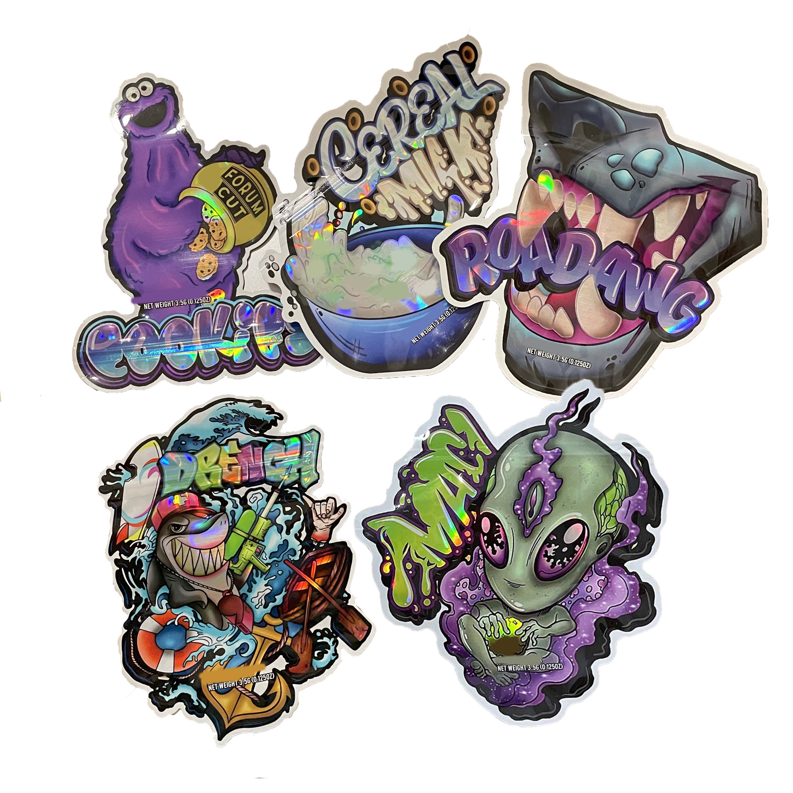empty special shaped 3.5g mylar packaging bags cookie runtz backpack boyz shark cereal milk die cut holographic zipper plastic bag
empty special shaped 3.5g mylar packaging bags cookie runtz backpack boyz shark cereal milk die cut holographic zipper plastic bag