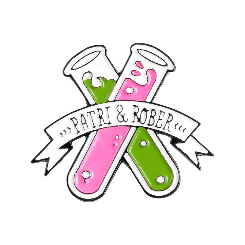 Creative Chemical products Science Brooches Test Tube Badge Laboratory Bottle Series brooch set Alcohol Lamp Microscope Beaker Letter shape badge Whol