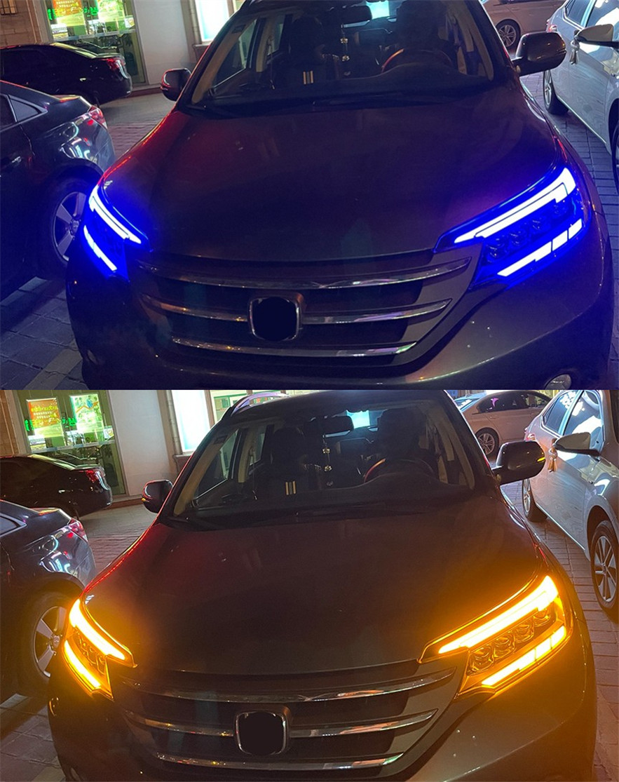 Car Lights For CRV 2012-2014 CR-V LED Auto Headlight Assembly Upgrade Projector 4 Lens Dynamic Signal Lamp Tool Accessories