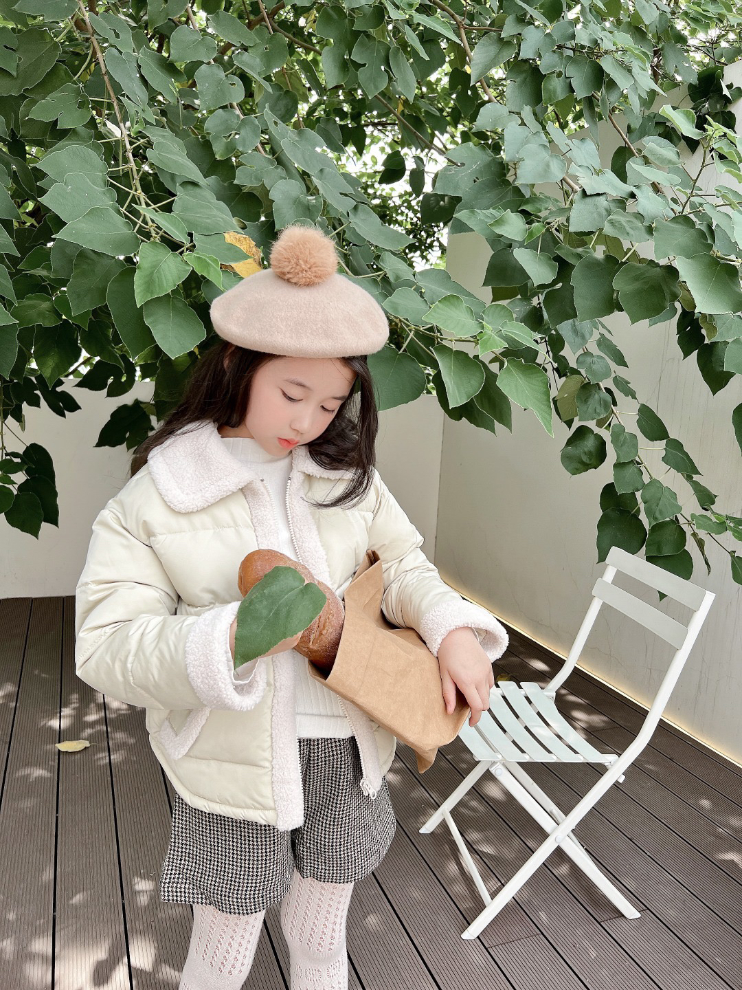 Kids Girls Jacket Toddle Lapel Tweed Down Coat Autumn Winter Baby Girl Windbreaker Outwear Clothes