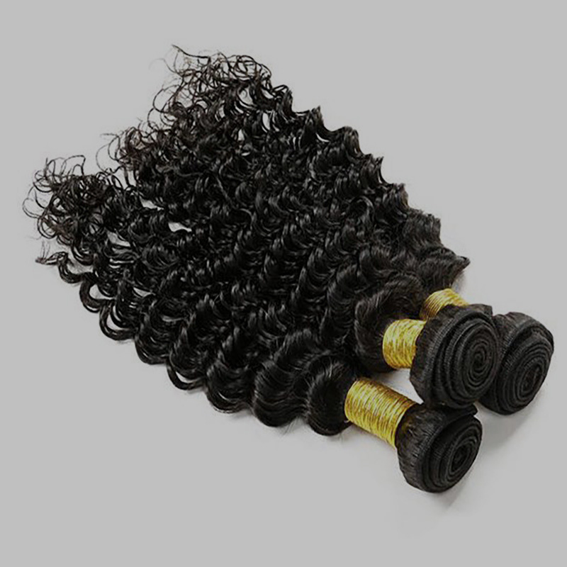 Deep Wave 2 Bundles Brazilian 100% Human Hair Double Wefts Curly Peruvian Indian Virgin Hair Products Natural Color 10-30inch