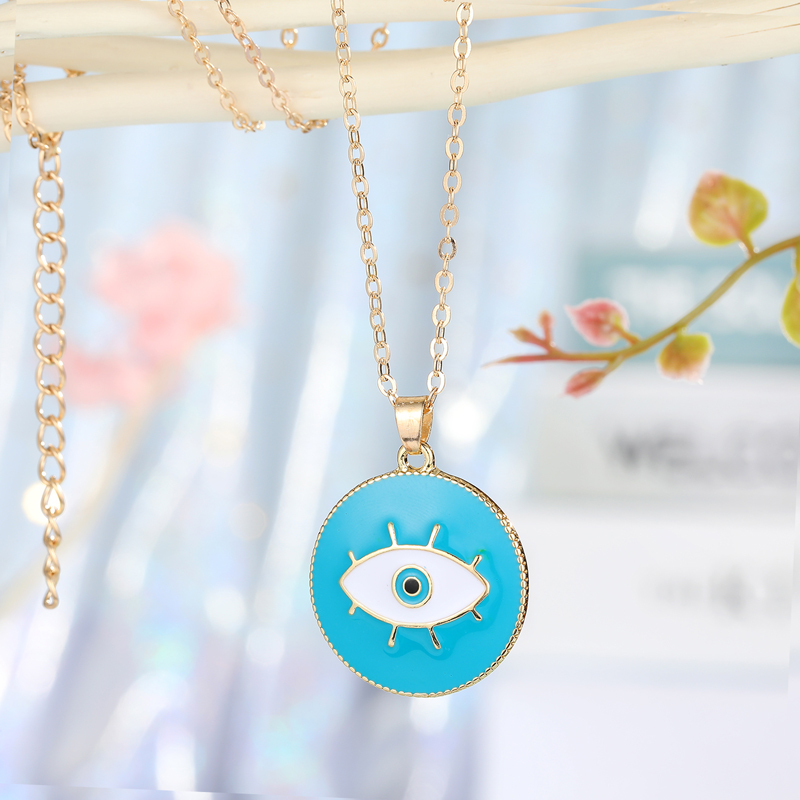 Enamel Evil Eyes Pendant Necklace For Womens Jewelry Big Turkish Eye Chains Choker Necklaces