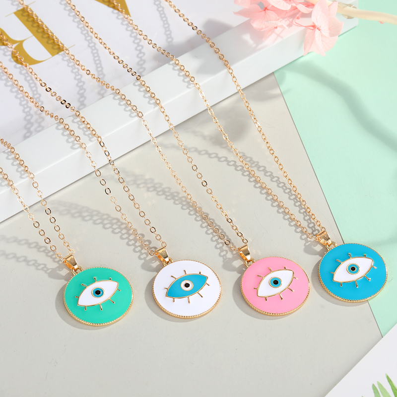 Enamel Evil Eyes Pendant Necklace For Womens Jewelry Big Turkish Eye Chains Choker Necklaces