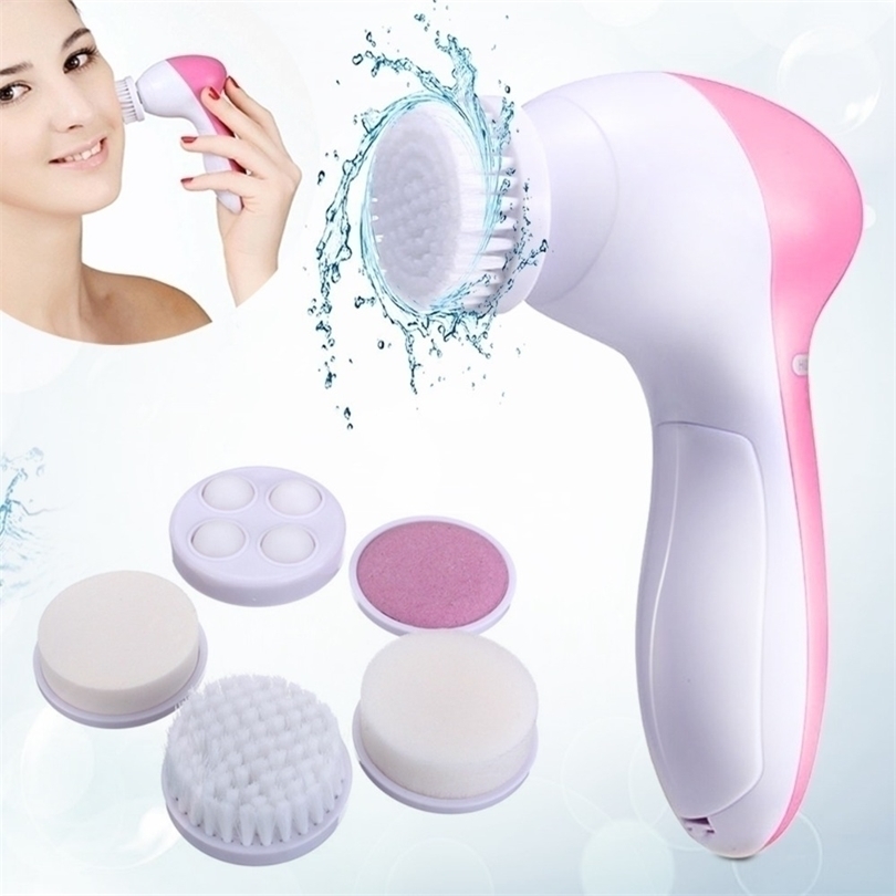 Cleaning Tools Accessories 5 IN 1 Face Cleansing Brush Electric Cleaner Wash Machine Spa Skin Care Massager Blackhead Cleanser 221027