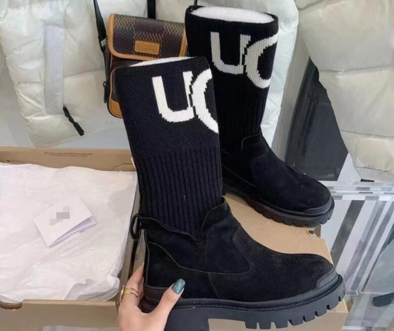 Women's Fashion snow boots thick soled elastic knitting stitching warm socks Martin Middle platform03224, Black
Women's Fashion snow boots thick soled elastic knitting stitching warm socks Martin Middle platform03224, Black