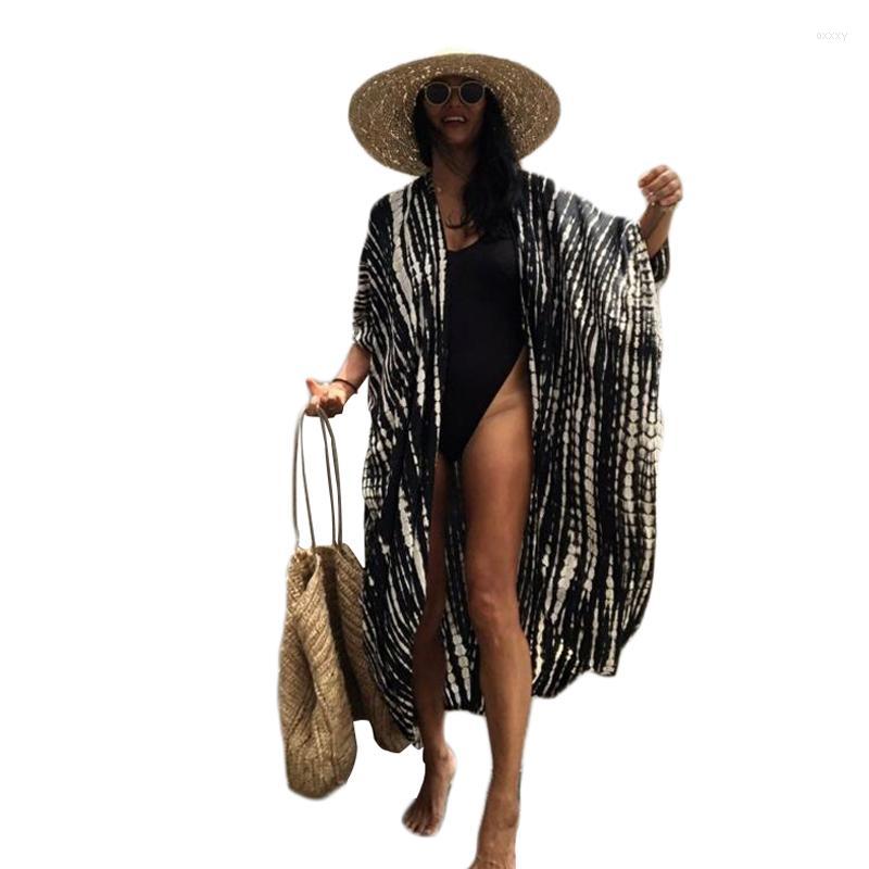 Women's Swimwear Women's Cotton Black Retro Striped Batwing Sleeve Self Belted Long Kimono Dress Tunic Women Summer Beach, White
Women's Swimwear Women's Cotton Black Retro Striped Batwing Sleeve Self Belted Long Kimono Dress Tunic Women Summer Beach, White