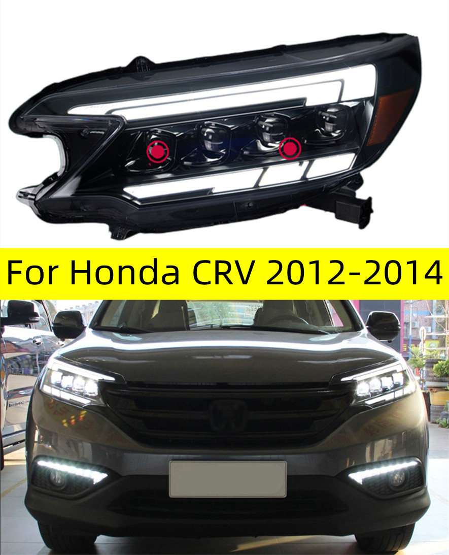 Car Lights For CRV 2012-2014 CR-V LED Auto Headlight Assembly Upgrade Projector 4 Lens Dynamic Signal Lamp Tool Accessories