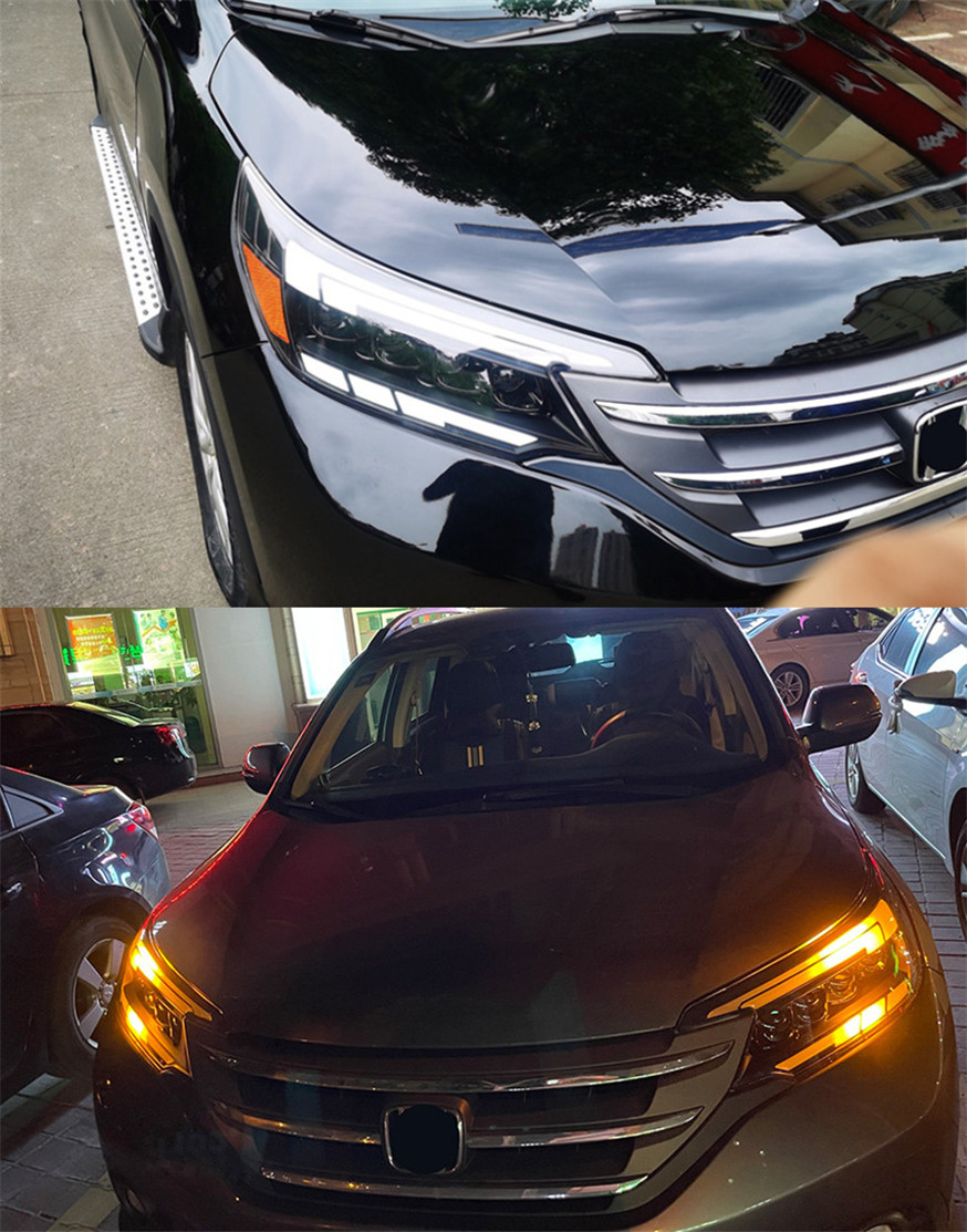 Car Lights For CRV 2012-2014 CR-V LED Auto Headlight Assembly Upgrade Projector 4 Lens Dynamic Signal Lamp Tool Accessories