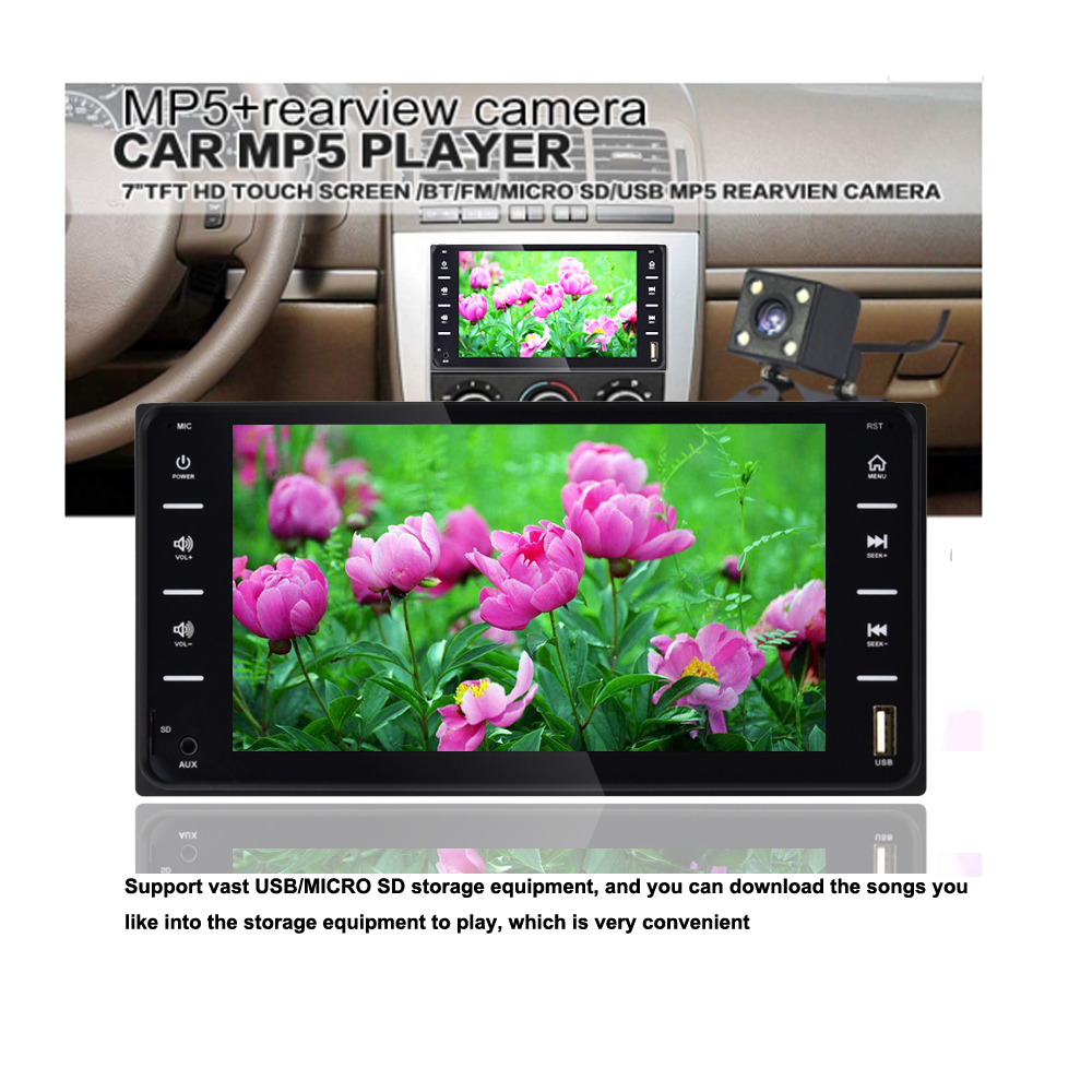 Car Audio MP5 DVD Player For Toyota Corolla 2 Din Touch Screen Android Or IOS MirrorLink Bluetooth 7" Universal FM Microphone Mp5