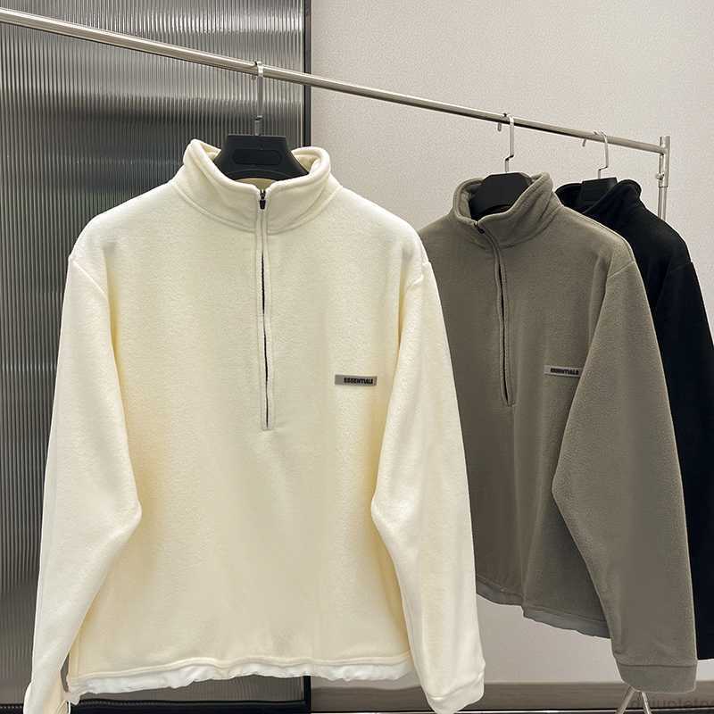 New Essential Half Zipper Hoodies Fashion Polar Fleece Rubber Letters High Quality Hoodie Hip Hop Men and Women Sweatshirt, Beige
New Essential Half Zipper Hoodies Fashion Polar Fleece Rubber Letters High Quality Hoodie Hip Hop Men and Women Sweatshirt, Beige