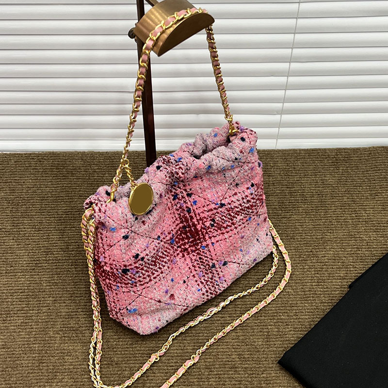 Womens Pearl Chain Handle Tweed 22 Shopping Bags Classic Mini Bucket Gold Metal Matelasse Crossbody Shoulder Purse Large Capacity Designer Handbags 22X20X8CM, Box
Womens Pearl Chain Handle Tweed 22 Shopping Bags Classic Mini Bucket Gold Metal Matelasse Crossbody Shoulder Purse Large Capacity Designer Handbags 22X20X8CM, Box
