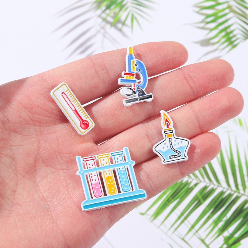 Creative Chemical products Science Brooches Test Tube Badge Laboratory Bottle Series brooch set Alcohol Lamp Microscope Beaker Letter shape badge Whol