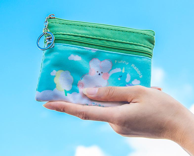 Coin purse female mini simple zipper small Korean version of students cute girl heart card key coin wallet, Blue
Coin purse female mini simple zipper small Korean version of students cute girl heart card key coin wallet, Blue
