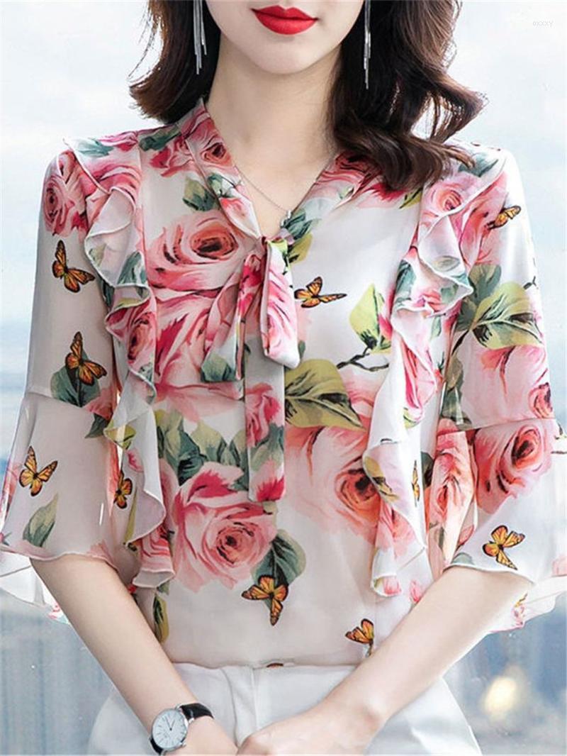 Women's Blouses Women's & Shirts Office Pink Ruffle Tops Sweet Lady Top Flower Print Blouse Women Summer Chiffon Shirt Fashion Female, Blue
Women's Blouses Women's & Shirts Office Pink Ruffle Tops Sweet Lady Top Flower Print Blouse Women Summer Chiffon Shirt Fashion Female, Blue