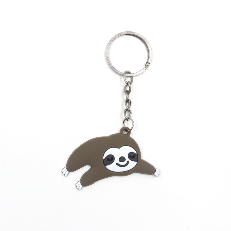 PVC Sloth Keychain Cute Cartoon Keychain Pendant Car Accessories Keyring Key Chain