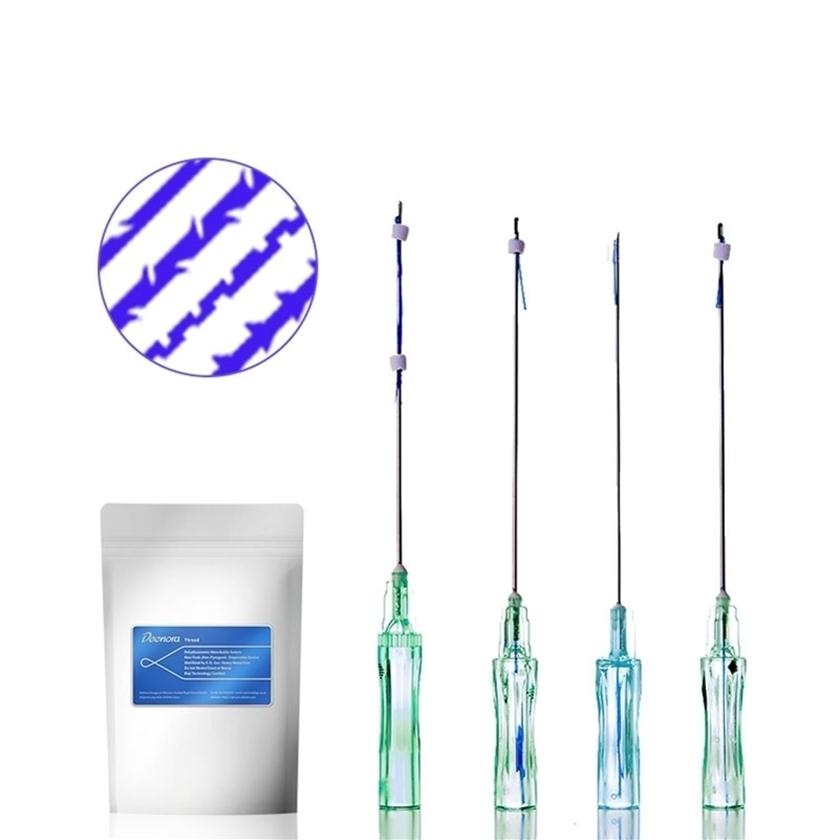 

Korea Sharp Blunt tip Cannula Needle Eye Brow Molding Mono Screw Nose Fios de Cone Cog Facials Hilo Tensore Face Pdo Thread Lift 220218285E