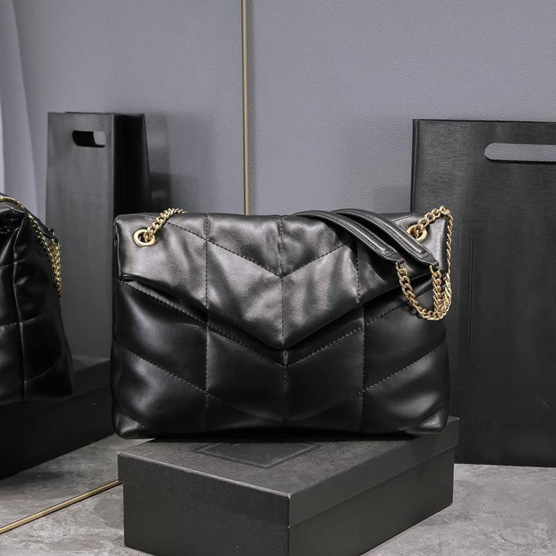 Evening Bags 7A Mirror quality Puffer loulou bag women Luxury Designer large mini Chain Bags Tote Shoulder Crossbody Handbags classic genuine lambskin