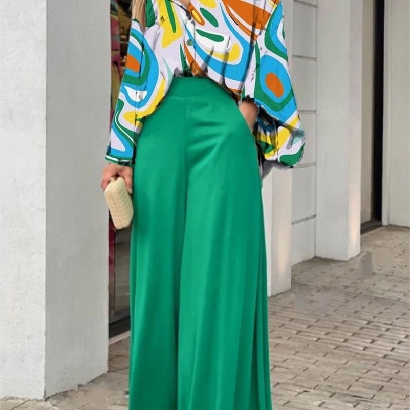 Women' Two Piece Pants Fashion Batwing Sleeve Wide Leg Women Sets Womens Outifits Fall Clothes Green Elegant Office Shirt 2 221027
Women' Two Piece Pants Fashion Batwing Sleeve Wide Leg Women Sets Womens Outifits Fall Clothes Green Elegant Office Shirt 2 221027
