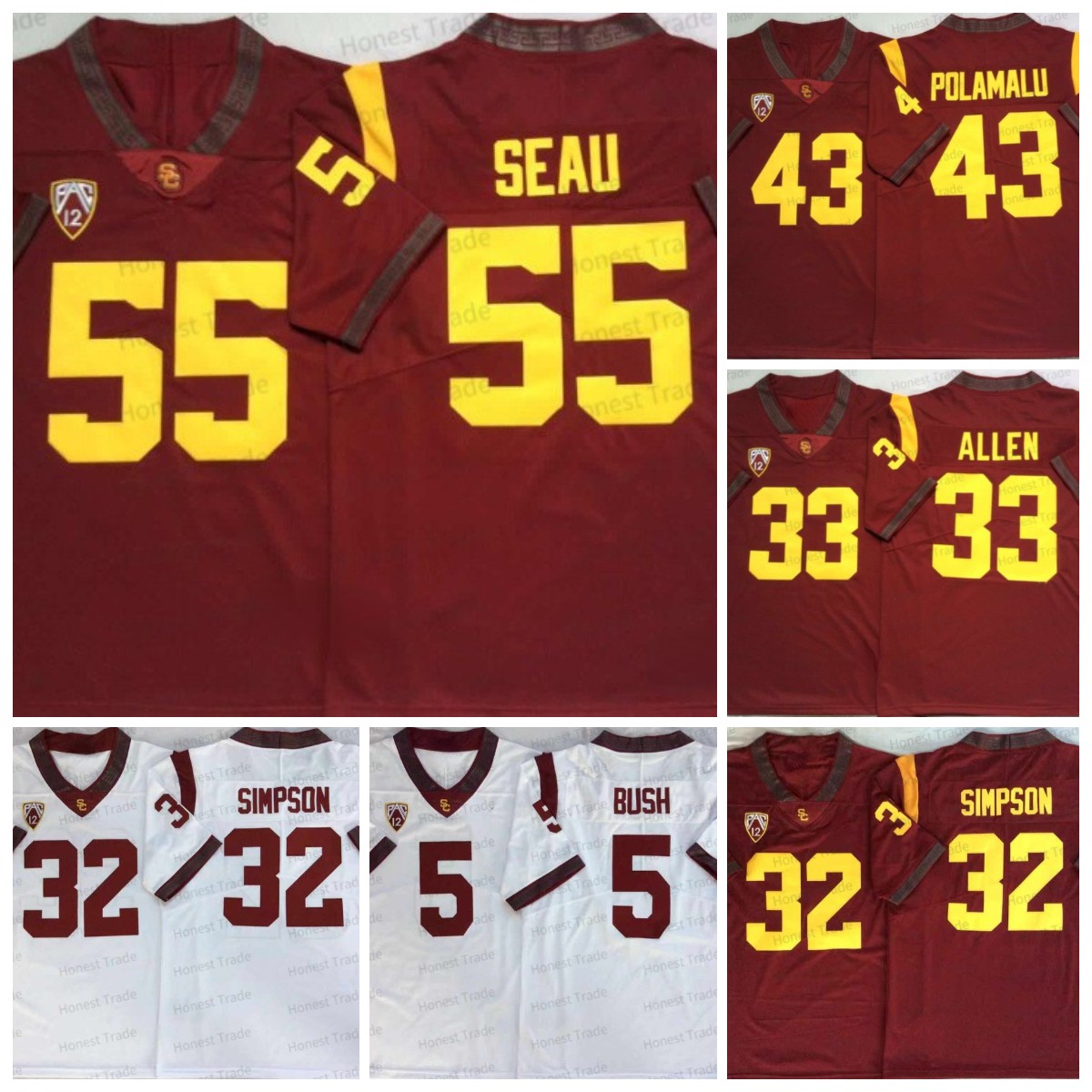 NCAA Football Jersey USC Trojans Troy 5 Reggie Bush 55 Junior Seau Polamalu 32 OJ Simpson Red College Red White Mens Jerseys Size Outdoors, Men jersey
NCAA Football Jersey USC Trojans Troy 5 Reggie Bush 55 Junior Seau Polamalu 32 OJ Simpson Red College Red White Mens Jerseys Size Outdoors, Men jersey