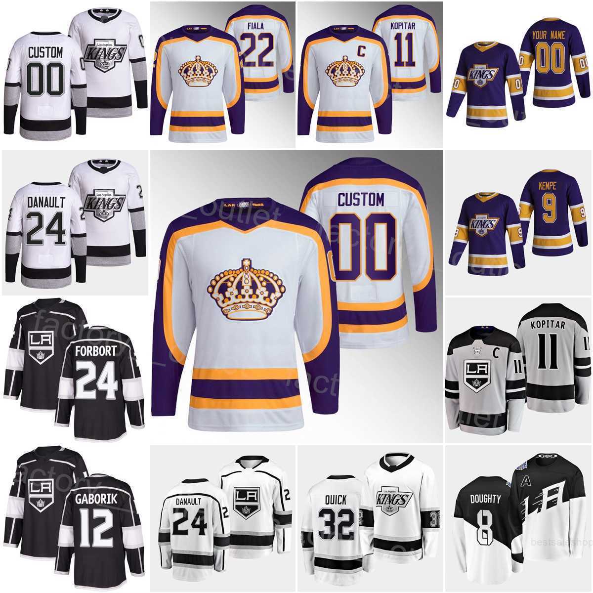 Los Angeles Hockey Kings 32 Jonathan Quick Jersey Reverse Retro 9 Adrian Kempe 24 Phillip Danault Trevor Moore Tobias Bjornfot Kevin Fiala Anze Kopitar Drew Doughty, White
Los Angeles Hockey Kings 32 Jonathan Quick Jersey Reverse Retro 9 Adrian Kempe 24 Phillip Danault Trevor Moore Tobias Bjornfot Kevin Fiala Anze Kopitar Drew Doughty, White