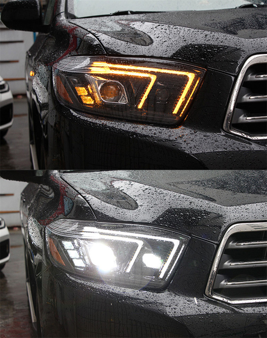 Auto Headlight Assembly For Highlander 2009-2011 Kluger LED Light Source High Beam Lens Dynamic Signal Lamp