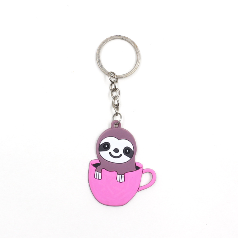 PVC Sloth Keychain Cute Cartoon Keychain Pendant Car Accessories Keyring Key Chain