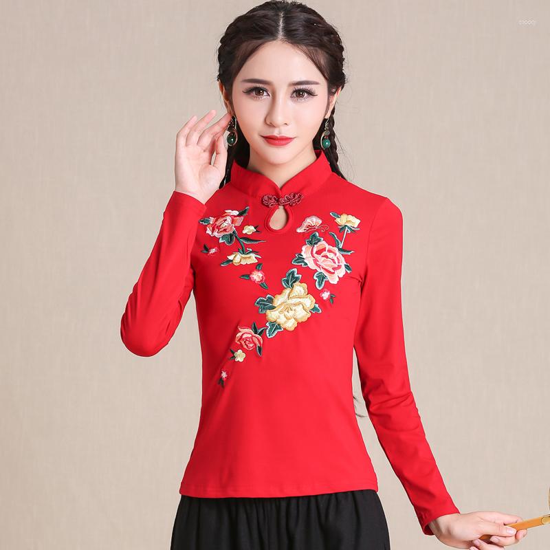Women's T Shirts Women's T-Shirt Tee Shirt Femme Ethnic Style Embroidery Women Stand Collar Tshirt Womens Tops Fashion Cotton Long
Women's T Shirts Women's T-Shirt Tee Shirt Femme Ethnic Style Embroidery Women Stand Collar Tshirt Womens Tops Fashion Cotton Long