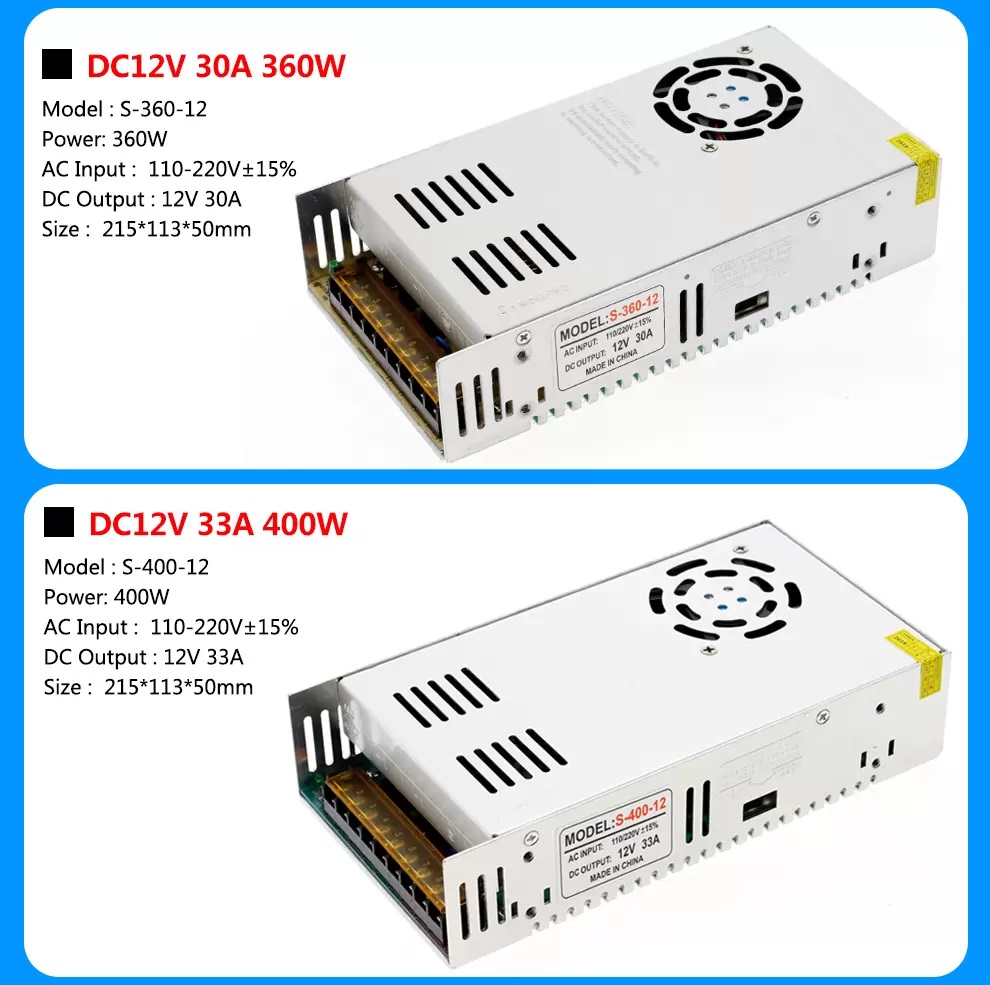 Lighting Transformers AC110V 220V to DC12V Power Supply Adapter 1A 3A 5A 8A 10A 15A 20A 25A 30A 40A 50A LED Strip Switch Driver