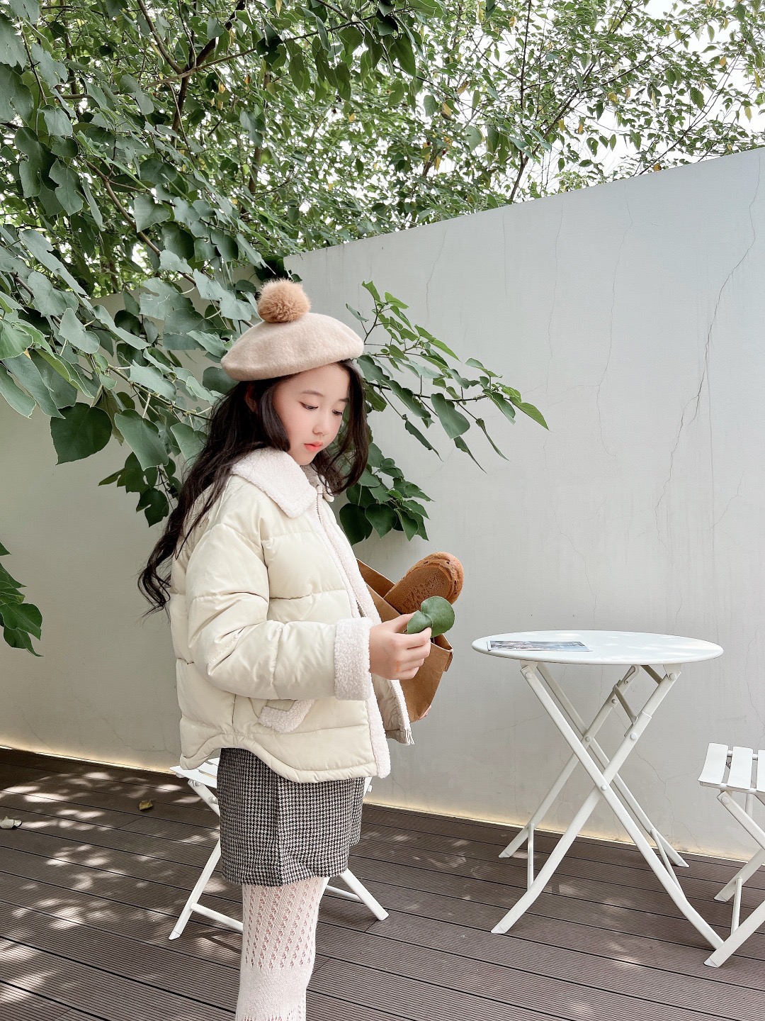Kids Girls Jacket Toddle Lapel Tweed Down Coat Autumn Winter Baby Girl Windbreaker Outwear Clothes