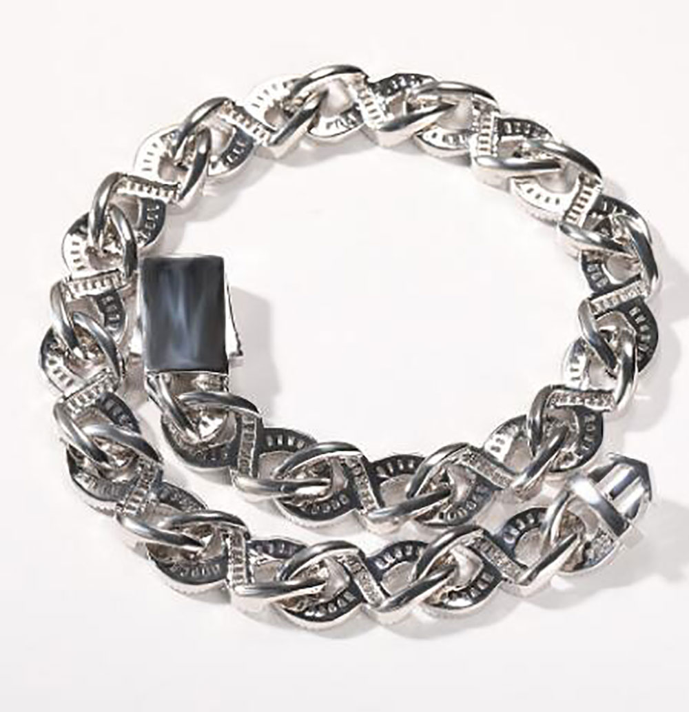 15MM Width Iced Infinity Link Chain Necklace 14K White Gold Plated Baguette Diamond Cubic Zirconia Jewelry 16inch24inch Cuban Cha