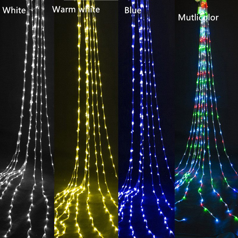 LED Waterfall String Lights Meteor Shower Rain Strings Curtain Light Christmas Decoration Fairy Lights 2M3M6M