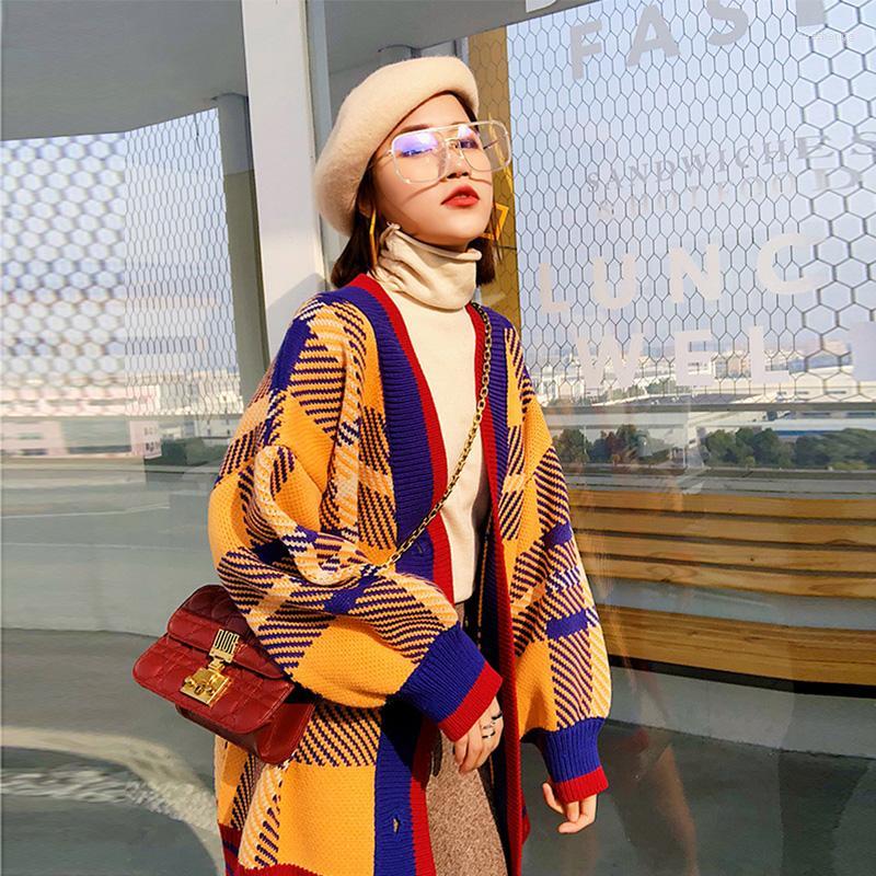 Women's Knits Women's & Tees Vintage Plaid Single Breasted Cardigans Autumn Winter Long Sleeve Streetwear Knitting Jacket Designer, Red
Women's Knits Women's & Tees Vintage Plaid Single Breasted Cardigans Autumn Winter Long Sleeve Streetwear Knitting Jacket Designer, Red