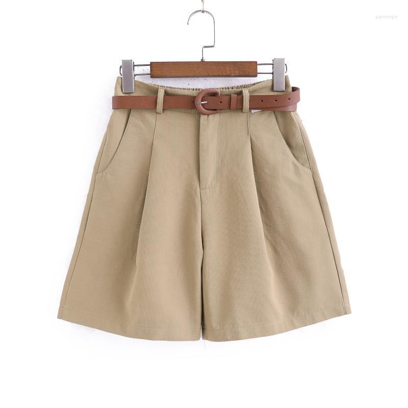 Women's Shorts Women's Est High-waisted Trouse Make Someone Look Slimmer Straight Pleat Summer Belt Cotton Cloth Pure Color, Black
Women's Shorts Women's Est High-waisted Trouse Make Someone Look Slimmer Straight Pleat Summer Belt Cotton Cloth Pure Color, Black