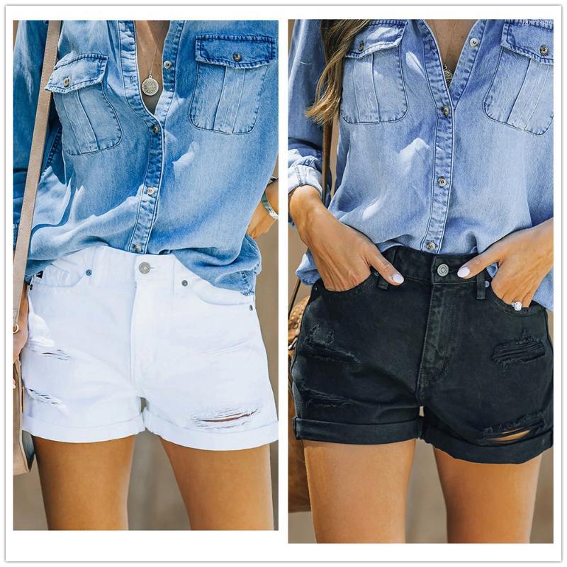 Women' Shorts Women' Summer Black And White Ripped Denim For Women Fashion High Stretch Rolled Hem Jeans -2XL Drop ShipWomen
Women' Shorts Women' Summer Black And White Ripped Denim For Women Fashion High Stretch Rolled Hem Jeans -2XL Drop ShipWomen