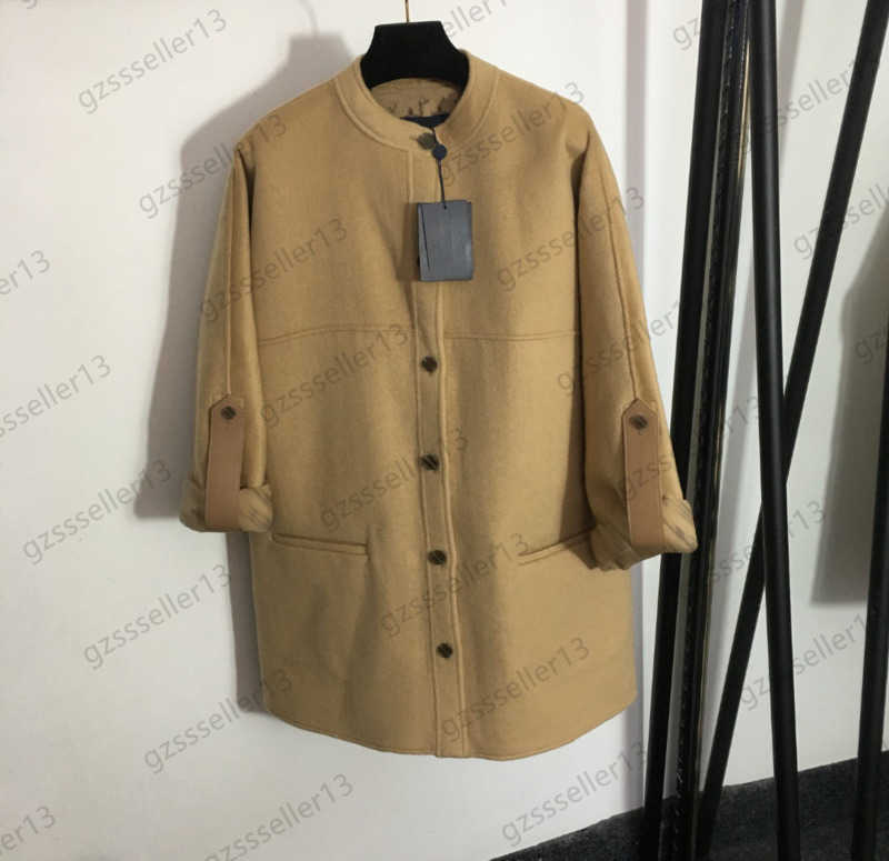 Womens Coat Wool Blends Jacquard Logo Lining Curly Sleeve Single Button Front Trench Coats Cuff Leather Trim Round Collar Pocket Outerwear Women Clothes 1970, 14
Womens Coat Wool Blends Jacquard Logo Lining Curly Sleeve Single Button Front Trench Coats Cuff Leather Trim Round Collar Pocket Outerwear Women Clothes 1970, 14