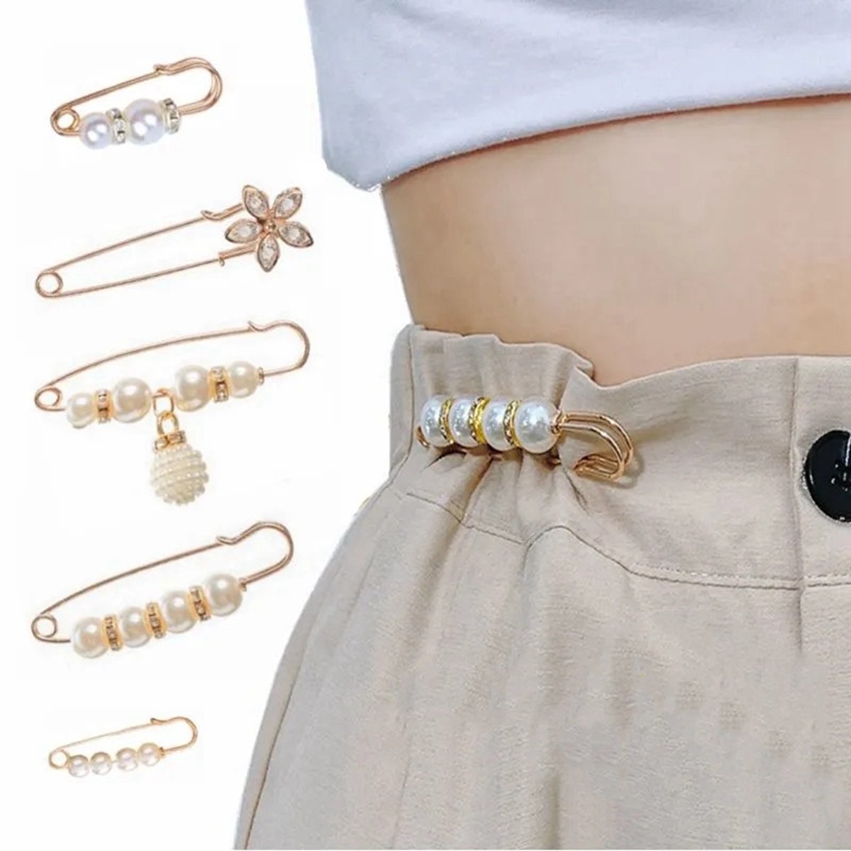 5Pcs Bright Imitate Pearl Brooch Set For Girl Women Reduced Pants Skirt Waist Brooch Gift
5Pcs Bright Imitate Pearl Brooch Set For Girl Women Reduced Pants Skirt Waist Brooch Gift