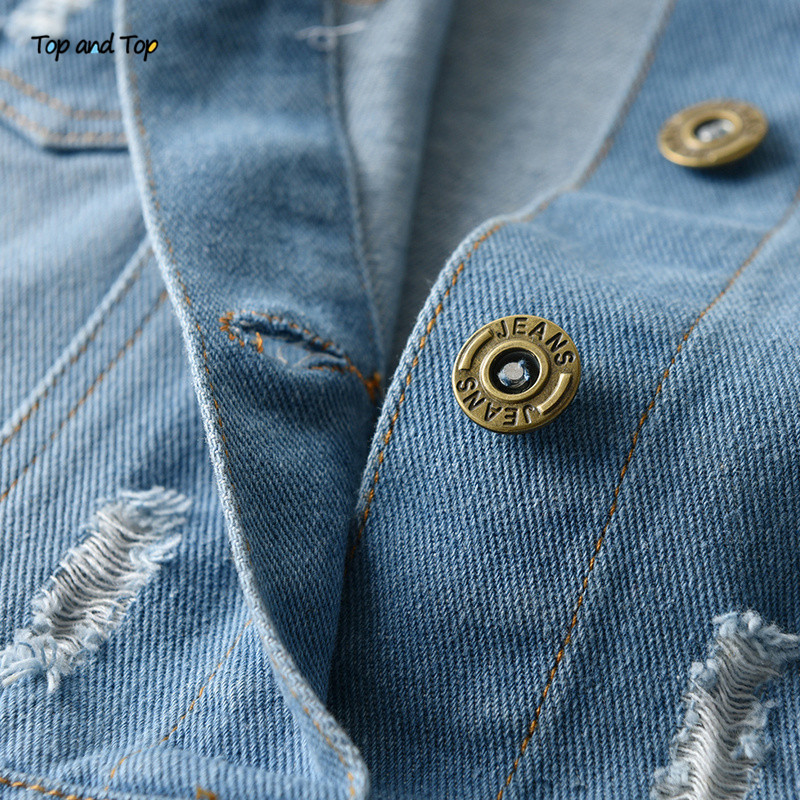 Jackets Top and Spring Autumn Kids Casual Jacket Girls Ripped Holes Jeans Coats Little Boys Denim Outerwear Costume 12M-6Y 221107