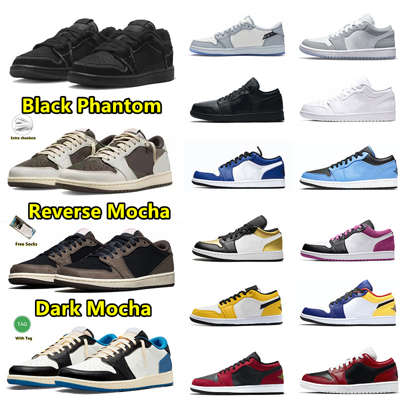 Travis Scotts Black Phantom Jumpman 1 Basketball Shoes Dark Mocha low Reverse Mocha Fragment Wolf Grey Chicago University Blue UNC Sport Sneaker for Men and Women, Box
Travis Scotts Black Phantom Jumpman 1 Basketball Shoes Dark Mocha low Reverse Mocha Fragment Wolf Grey Chicago University Blue UNC Sport Sneaker for Men and Women, Box